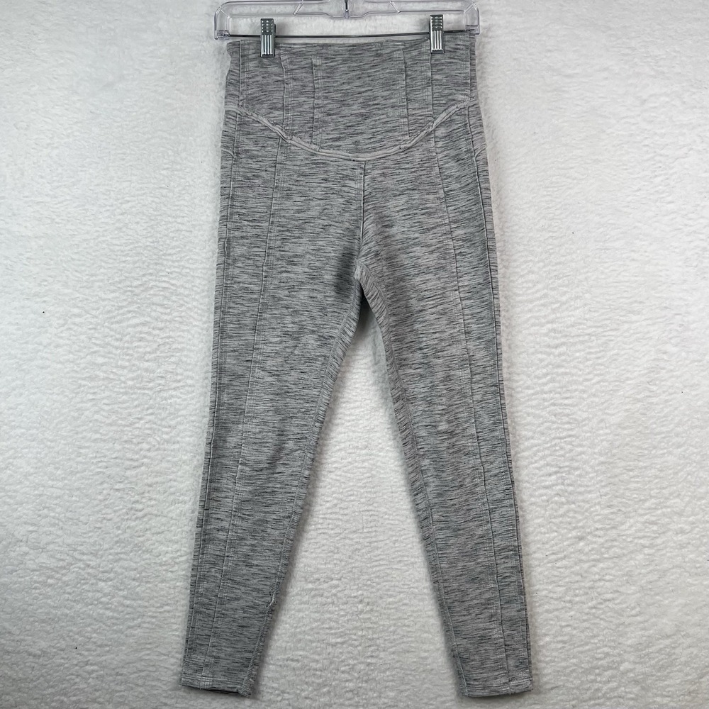Free People Movement Hybrid Leggings Women's Small Pull On Dark Silver